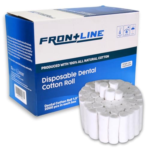 Dental Cotton Rolls (2,000 Count) 1.5 Inch Nosebleed Stopper/Dental Rolled Gauze for Kids or Adults - Extra Absorbent Blood Clotting Nose Plugs, Gauze Cotton Rolls for Mouth and Nose