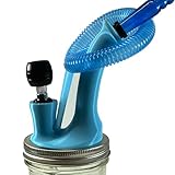 2 in 1 Combo Hookah Pipe Set with Glass Jar Base and Flexible Hose, (Turquoise)