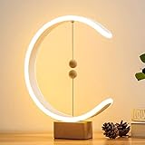 YIEONSHION Modern Desk lamp Smart Magnetic Balance Lamp, Bedside Table Lamp Suspension Balance Light Creative LED Night Light Wood Desk Lamp Fun Birthday Present Home Dorm