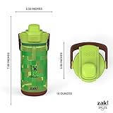 zak! Beacon Bottle Set of 2, Minecraft - 16 oz Each - Durable Plastic - Silicone Spout & Leak-Proof Lid - Dishwasher Safe