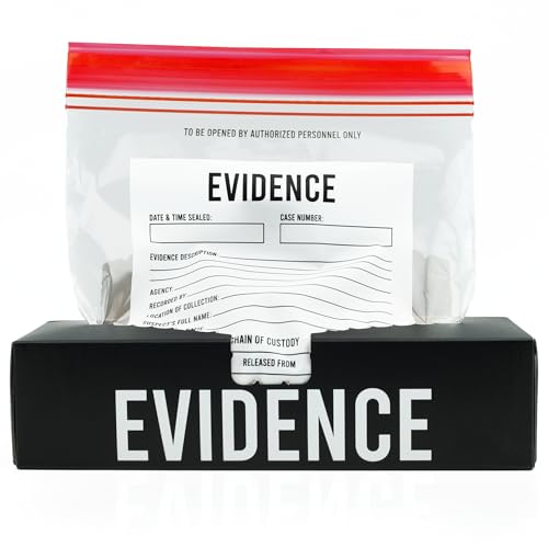 Evidence Bags 25pcs 9" X 7" – Funny Party Favor Treat Bags for Police, Detective & Murder Mystery Party Decor – Great for Crime Scene Decorations, Halloween Favors, and Food Storage.