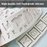 8 Pack Cute Baby Silicone Fondant Cake Mold Baby Shower Theme Cupcake Mold Cake Decorating Mold Baking Mold Gummy Sugar Chocolate Candy Cupcake Mold