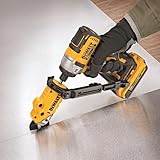 DEWALT Metal Shear/Cutter Drill Attachment, Impact Ready, 360 Degree Pivoting Head, Cuts 18GA Material (DWASHRIR)(Yellow, Black)