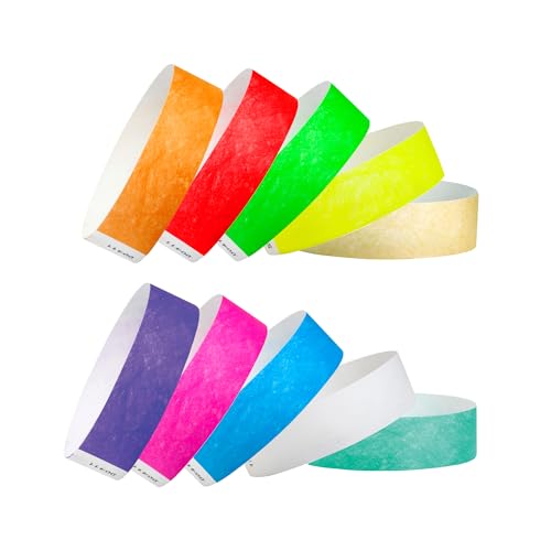 1,600 WristCo Tyvek Wristbands for Events, 10-Color Variety Pack – Tamper-Proof Design Prevents Reuse – Premium-Grade Bracelets for Hospital & Medical ID, Party, VIP Identification