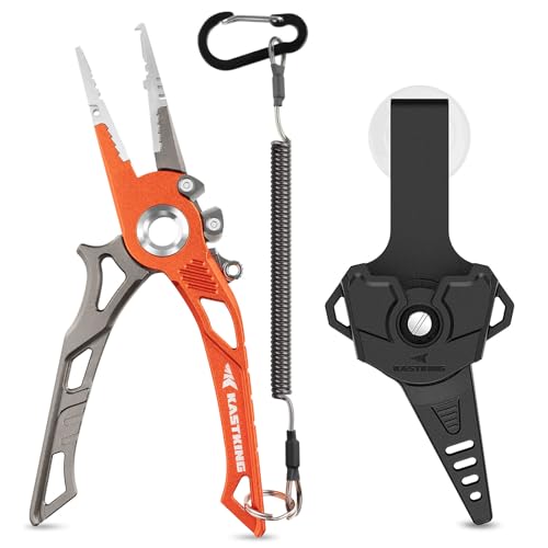 KastKing AlumaStream 7.5" Aluminum Fishing Pliers, Hook Remover, Split Ring Pliers, Fishing Gear, Fishing Gifts for Men, Corrosion-Resistant Saltwater & Freshwater Pliers, 17-4 Stainless Steel Jaws
