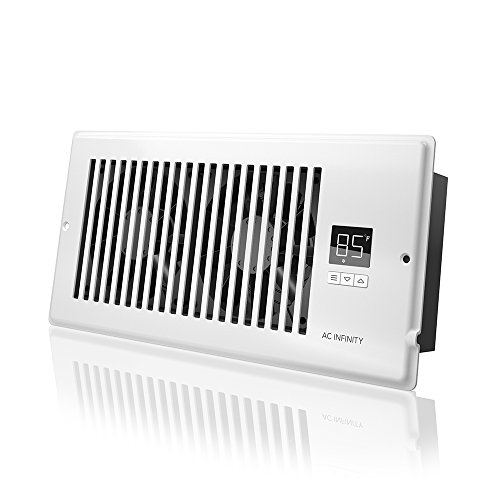 AC Infinity AIRTAP T4 White, Register Booster Fan for 4” x 10” Register Holes, Improves Heating & Cooling Vents, Quiet 10-Speeds, Bluetooth App Control Data Alerts