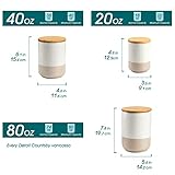 vancasso Sabine Canister Sets for Kitchen, Ceramic Kitchen Canisters for Countertop with Airtight Wood Lids, Large Flour and Sugar Containers for Coffee, Tea, Spice (Set of 3)