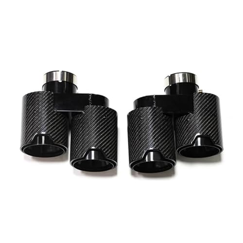 Quad Carbon Fiber Exhaust Tip Compatible For BMW G20 G21 330i 320d 330d 325i Muffler Tip Exhaust Nozzle Exhaust Tip 2.5'' Inch Tip(Carbon Fiber A)