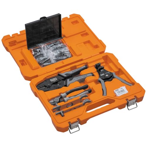 Klein Tools 92919SEP Solar Tool Set with Cutter, Stripper, Crimper, Wrenches and PV Connectors for Solar Panel Cable Assembly and Installation