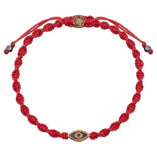 KARMA AND LUCK Red String Evil Eye Protection Bracelet for Men, Red Thread Lucky Mens Bracelet with Bronze Charm, Adjustable, Size 7.5"-10"
