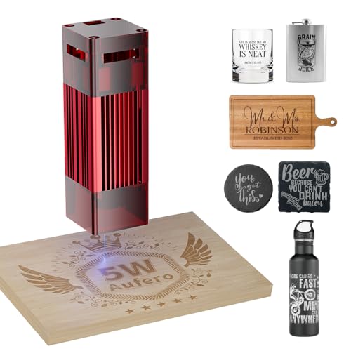Aufero Laser Module 5500mW (5W) Output Power for Laser Engraver Machine 24V Laser Engraving Head Class 4(Short Focus)