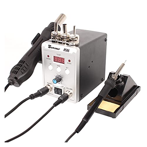 URBWangBM Soldering Station Solder Station 8586 2in1 Electric Soldering Irons Hot Air SMD Rework Soldering Desoldering Welding Machine Repair Tool Kit (Color : Set-5) (Set)