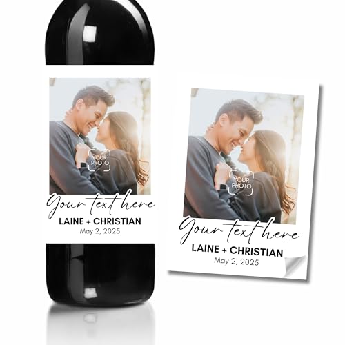 Personalized Wine Bottle Labels, Save The Date, Custom Wine Labels for Bottles, Customized Wedding Wine Bottles, Photo Wine Labels, Your Photo, Your Text