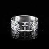 Last Supper Silver Band Ring, Handmade Sterling Mens Womens Band Ring, Mens 925K Ring with Cross, 0,013-0,017 Lbs, Custom Christian Jewelry, Catholic Gift