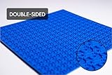 Double-Sided Baseplates for Building Bricks, Compatible with All Major Brands - Building Plates - 10" x 10" (32x32 Studs), Perfect Sheet for Table Building, Stackable, Pack of 4 Blue/Green (Blue)