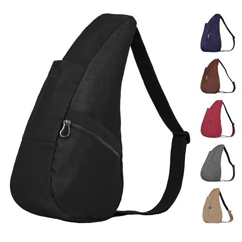 AmeriBag 17" Nylon Crossbody Sling Healthy Back Bag (Black)