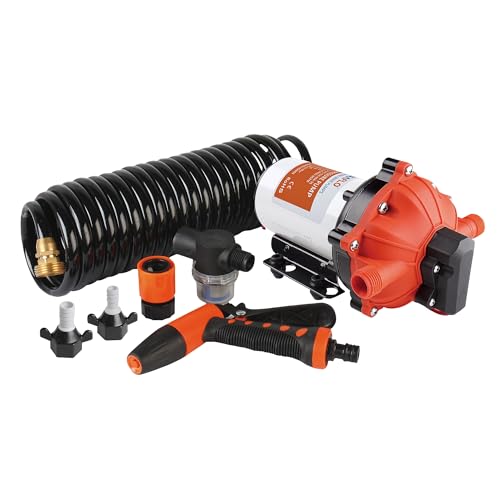 SEAFLO 55-Series Washdown Deck Wash Pump Kit - 12V, 5.5 GPM, 70 PSI, 4-Year Warranty for Caravan, RV, Boat, Marine, and Yacht