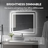 USHOWER 40x32 Inch Modern LED Bathroom Mirror - Smart Backlit Vanity Mirror with Anti-Fog, Dimmable Lights, Wall Mounted, 1/5 Inch Tempered Glass