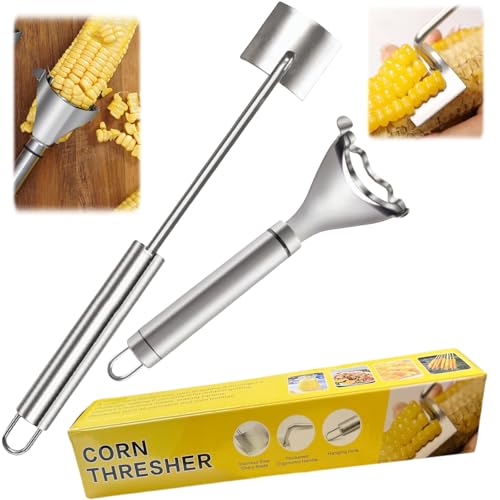 Corn Peeler 2PCS Stainless Steel Corn Peeler and Stripper Tool Set 2025 Corn Planer Cutter Thresher Scraper,Peel Corn Cob Separator Quick