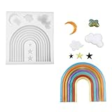 Rainbow Clouds Stars- Moon Chocolate Cake Fondant Mold Diy Baking Manual Dripping Mold Food Grade Silicone Fondant Mould Rainbow Clouds Stars- Moon Silicone Molds For Baking