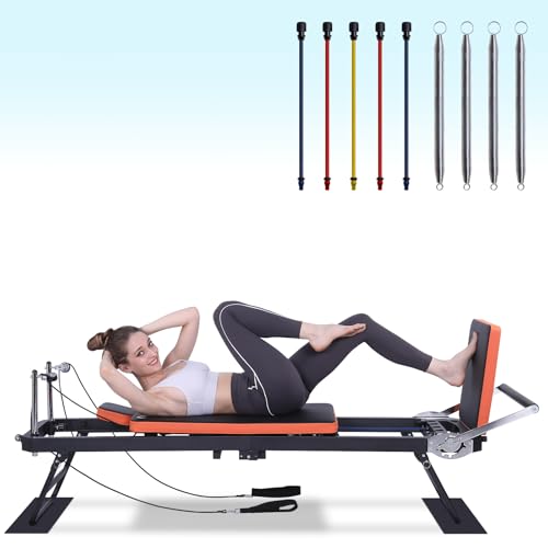 Pilates Reformer,Dpiolrcag Foldable Pilates Machine & Equipment for Home Use and Gym Workout with Jump Board, Suitable for Advanced and Beginners Users, Up to 250 lbs Weight Capacity