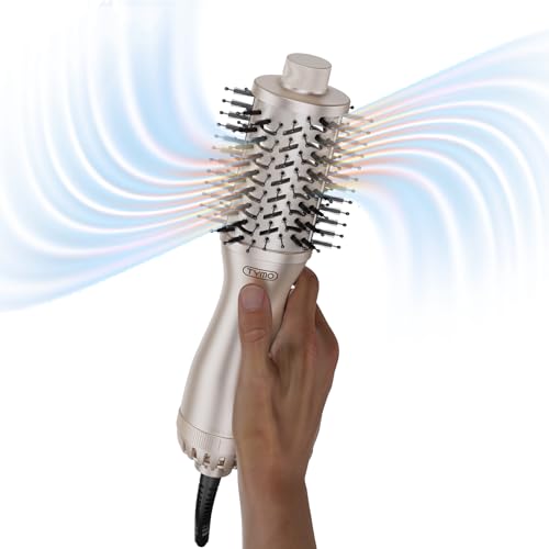 TYMO 2.0 Hair Blow Dryer Brush - Round Blowout Hot Air Brush, One Step Volumizer, Upgraded 2 Inch Barrel for Short Hair, 3X Faster Drying, 0.6 lb Ultra Lightweight, Straightener and Curling in One