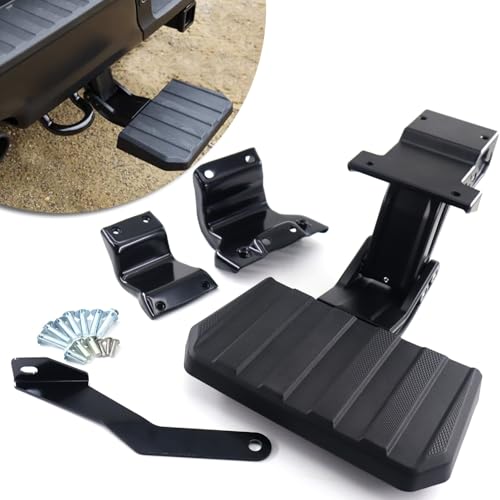 Rear Bed Step Tailgate Bedstep Compatible with 2024 2025 F150 Swing Tailgate Center Door, Folding Truck Step Retractable Bumper Tailgate Step VRL3Z-17A958-A — Not for Drop Tailgate