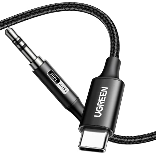 UGREEN Aux to USB C Type C to 3.5mm Audio Adapter Hi-Res 32bit/384KHz Stereo Cord Headphone Male Car Auxiliary Cable Compatible with iPhone 16 15 Pro Max Plus, Galaxy S25 S24 Ultra iPad Pixel 9, 3.3FT