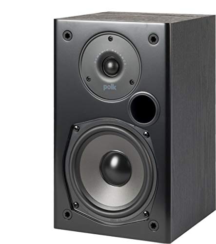 Polk Audio T15 Home Theater and Stereo Bookshelf Speakers – Deep Bass Response, Dolby and DTS Surround, Wall-Mountable, Pair, Black
