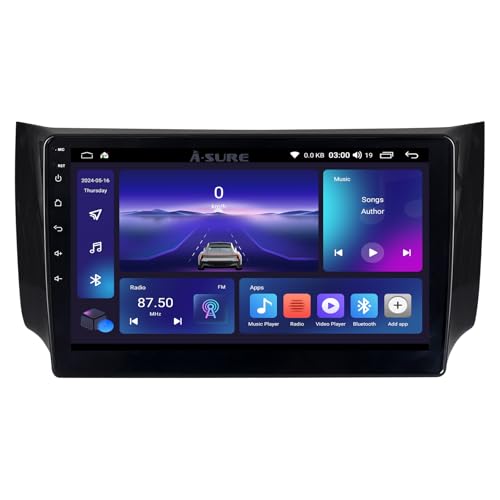 ASURE Android 14 Car Stereo Radio Upgrade for Nissan Sentra 2016-2019,10.1 inch 4Core 2G+64G Car Dash GPS Navigation Unit with Wireless Carplay,Android Auto,1280x800 Touchscreen