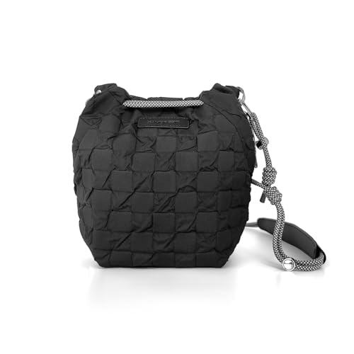 XAMOREST Drawstring Small Camera Bag, Soft Cute Camera Pouch Handbag Compatible with Mirrorless Cameras（Black）