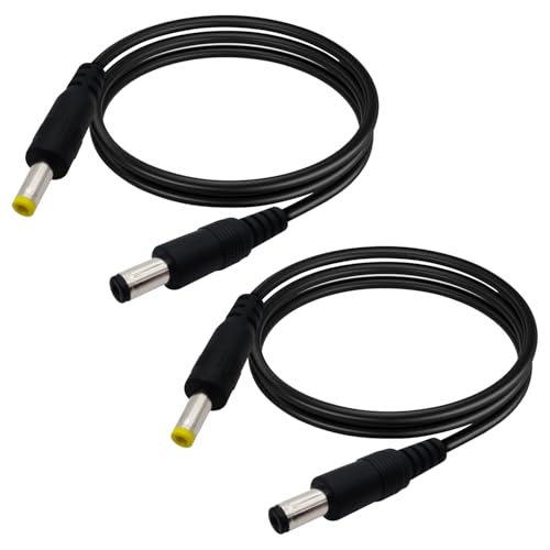 IMIYORE 3.3FT 4.0x1.7mm Male to 5.5mmx2.1mm Male 12V DC Male to Male Power Cord 4017 to 5521 2pcs