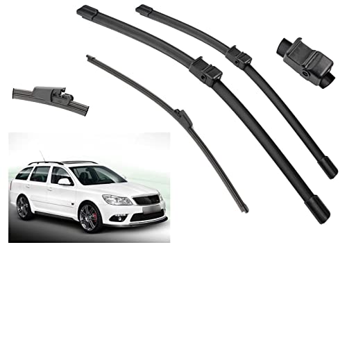 Brush Accessories For SKODA Octavia 2004 2005 2006 2007 2008 2009 2010 2011 Windshield Wiper 24"+19"+16" Front Rear Wiper Blades Brushes Cutter Accessories