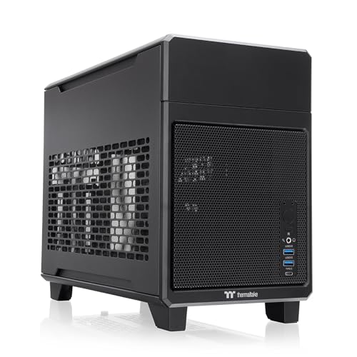 Thermaltake TR100 SFF Chassis; mITX Support; 18.9 Liters; PCIe 4.0 Riser Cable Included; 360mm GPU Clearance; 280mm Radiator Support; Removable PCIe Bracket; Black; CA-11A-00S1NN-00