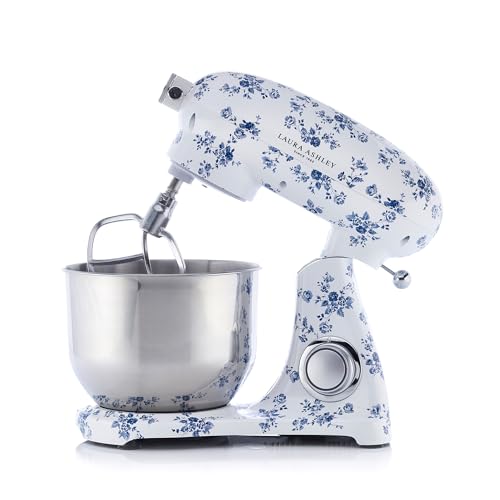 Laura Ashley 6.3 Quarts Electric Stand Mixer with Attachments - 800W Easy to use Countertop Kitchen Mixer with Bowl - Cake, Dough Mixer Machine with Dough Hook, Beater, Egg Whisk & Handy Splash Cover