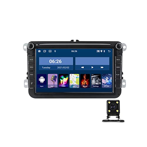 ZYLR Double Din Car Stereo Radio with Bluetooth 8 Inch Multimedia Player for Volkswagen Polo Golf 5 6 Passat B6 CC Jetta Tiguan Touran Caddy with Backup Camera Support SWC/Carplay/DSP,1g+16g
