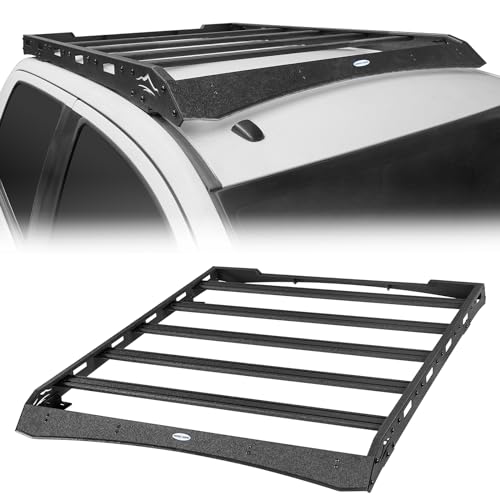Hooke Road 07-13 Tundra Roof Rack Aluminum Crossbars for Toyota Tundra Crewmax 2007 2008 2009 2010 2011 2012 2013, Top Cargo Basket Carrier Rails Load 330 lbs