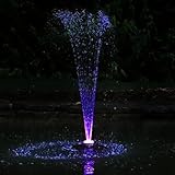 Ocean Mist Small Floating Fountain with 48 RGB LED Lights and 600GPH Submersible Pump for Ponds and Water Gardens