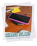 Smartish Fast Wireless Charger - Charge Island - Qi-Certified 15W Universal Charging Pad [Textured & Non-Slip] for iPhone, Samsung Galaxy, AirPods Pro, Qi-Enabled Devices - Black Tie Affair