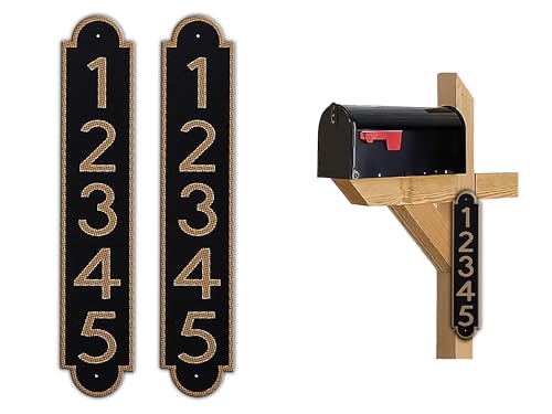 Curb N Sign Mailbox Numbers Plaques - Made of Aluminum Composite Material - Super Reflective Mailbox Numbers for Outside - Customized Mailbox Number Plaque - Pre-Drilled - Versatile Usage (Bronze)