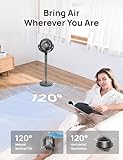 Dreo Fan for Bedroom, 120° Oscillating Standing Fan, Quiet Floor Fan with DC Motor, 82ft Pedestal Fan for Whole Room, 8 Speeds, 3 modes, 20dB, 120° Manual Vertical, 35-40" Adjustable Height, 8H Timer