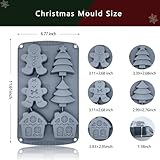 Christmas Silicone Molds For Baking Large Christmas Tree Holiday Silicone Molds 3D Shape Gingerbread Man Candy House Pine Tree Silicone Molds for Soap Jello Chocolate Cake MadeleineCandle Molds(1PCS)