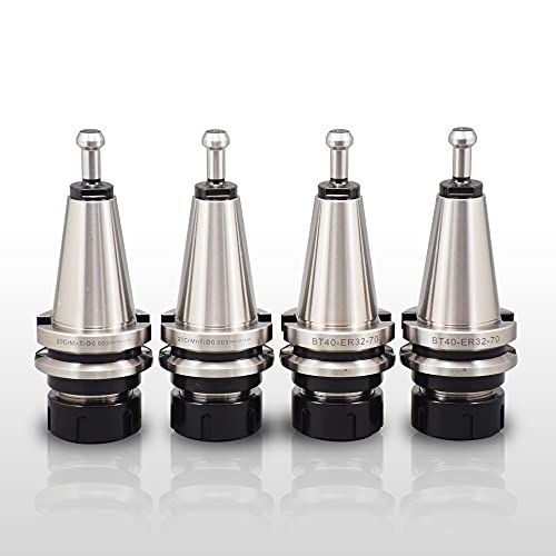 US Stock 4 Pcs Precision Balanced BT40-ER32-70 Tool Holder G2.5/25000 RPM BT40 Retention Knobs ER32 Collet Nuts Included