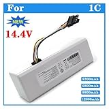 MoVols Vacuum Cleaner Battery 14.4V P1904-4S1P-MM Battery, Compatible for mijia 1C, Sweeping Robot Vacuum Cleaner Cleaning Replacement Battery(White-12800mAh)