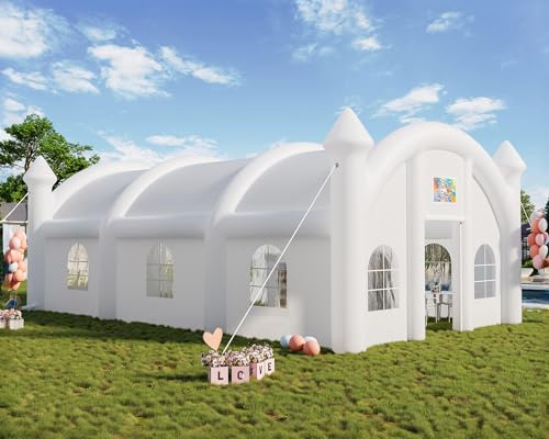 Albott 40x23x15 FT Commercial Inflatable Wedding Tent, 210D Oxford Fabric Portable Heavy Duty Party Tent with 2 Roll-Up Doors & 8 Sand Bags, Gazebo Event House for Wedding Birthday Backyard Party