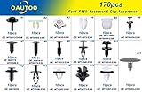 OAUTOO 170pcs for Ford F150 Body Interior and Exterior Retainer Fastener Clip Assortment