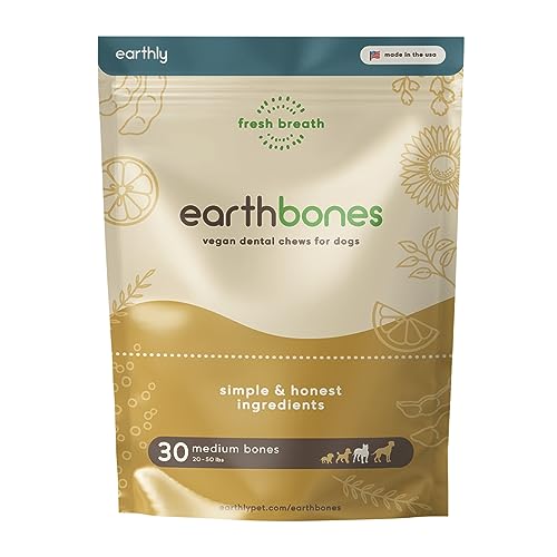 Earthbones Dental Chews for Dogs 20-50lbs, 30 Bones