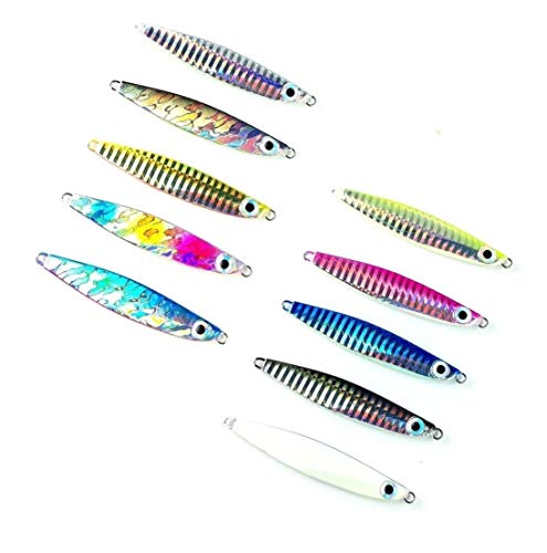 オルルド釣具 orurudo 10pcs 2.12 oz (60gram) Jig Saltwater Fishing Lure Metal jigs Long Cast Jigging qb100006a07n0