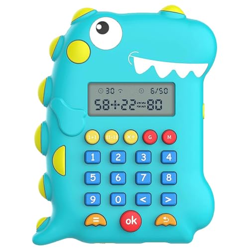 Calculator Dinosaur Shaped Calculators Cartoon Math Games Intelligent Learning Calculators Pocket Office Desktop Calculator Early Education Machines Sky-Blue