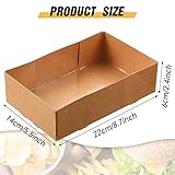 Potchen 200 Pcs Kraft Food Trays 4 Corner Pop up Food Tray Disposable Foldable Cardboard Trays Movie Night Snack Trays Party Container Box for Holding Food Drink at Stadiums or Theaters